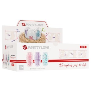 PRETTY LOVE EGG SET akcesoria erotyczne – 3 tekstury, rozciągliwe - 12