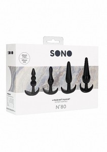 SONO No. 80 akcesoria erotyczne – zestaw 4 zatyczek analnych, TPE - 2