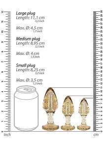 Acrylic Goldchip Butt Plug Set akcesoria erotyczne – 3 szt., złote - 4