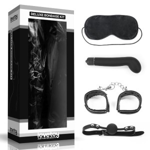Deluxe Bondage Kit akcesoria erotyczne – zestaw BDSM, knebel 4,1 cm - 1