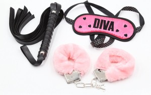 Fetish Fever Bondage Set akcesoria erotyczne – 3 elementy, róż-czarny - 1