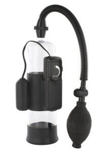Power Pump Black pompka do penisa – wibrująca, próżniowa, czarna - 1