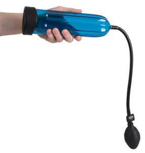 Smile Pump pompka do penisa – ręczna, z miarką, niebieska, 24 cm - 3