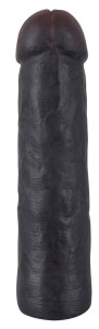 Nakładka na penisa powiększająca – elastyczna, TPE, czarna, 22 cm - 2