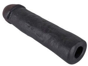 Nakładka na penisa powiększająca – elastyczna, TPE, czarna, 22 cm - 5