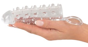 Nakładka na penisa przedłużająca 2 cm – przezroczysta, z wypustkami - 5