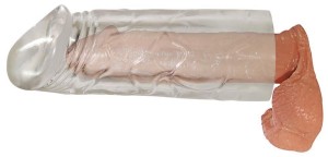 Mega Dick nakładka na penisa – wydłużająca o 5 cm, przezroczysta - 3