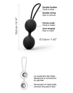 Marc Dorcel Dual Balls Noir kulki gejszy – silikonowe, z obciążeniem - 3