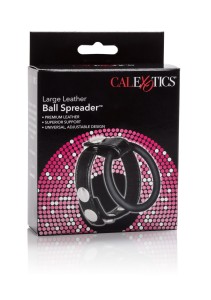 Large Leather Pierścień erekcyjny regulowany - czarny skórzany pasek - 2