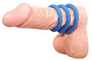 Lust pierścień erekcyjny silikonowy – niebieski, 3 rozmiary - 3