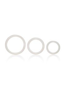 Tri-Rings pierścienie erekcyjne silikonowe – zestaw 3 rozmiarów, biały - 1