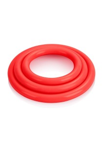 Tri-Rings pierścienie erekcyjne silikonowe – czerwone, rozciągliwe - 5