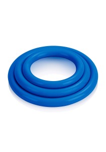Tri-Rings pierścienie erekcyjne silikonowe – niebieskie, rozciągliwe - 5
