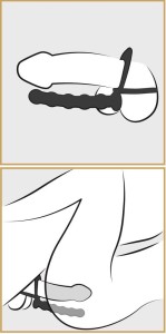 Black Velvets pierścień erekcyjny z analnym dildo - 8