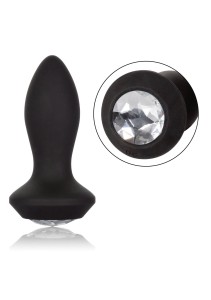 Petite Crystal Probe analny korek wibrujący z kryształkiem czarny - 3