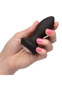 Petite Crystal Probe analny korek wibrujący z kryształkiem czarny - 5