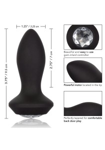 Petite Crystal Probe analny korek wibrujący z kryształkiem czarny - 8