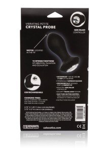 Petite Crystal Probe analny korek wibrujący z kryształkiem czarny - 10