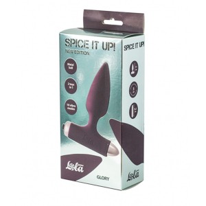 Spice It Up Glory korek analny wibrujący silikonowy bordowy - 2
