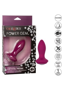 Power Gem analny korek wibrujący silikonowy z kryształkiem fioletowy - 8
