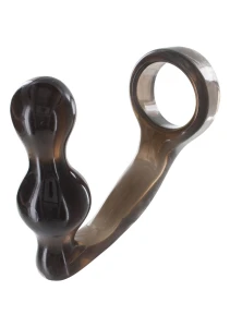 ToyJoy Power Plug & Penisring analny korek żelowy szary z pierścieniem - 1