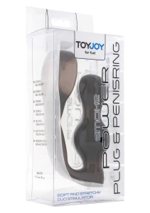 ToyJoy Power Plug & Penisring analny korek żelowy szary z pierścieniem - 2