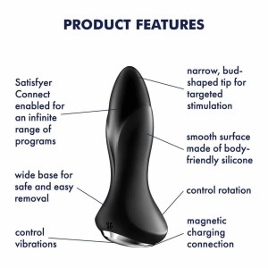 Satisfyer Rotator Plug 1+ Connect App - korek analny sterowany telefonem czarny - 6