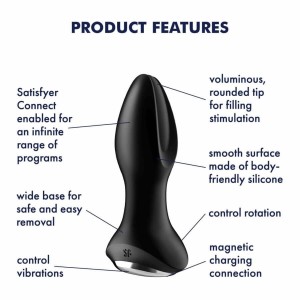 Satisfyer Rotator Plug 2+ Connect App - korek analny sterowany telefonem czarny - 7