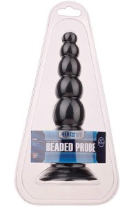Menzstuff Beaded Probe Black analny korek żelowy z przyssawką czarny - 1
