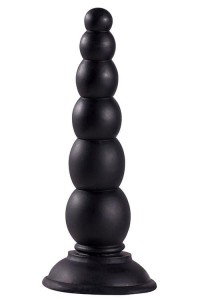 Menzstuff Beaded Probe Black analny korek żelowy z przyssawką czarny - 2