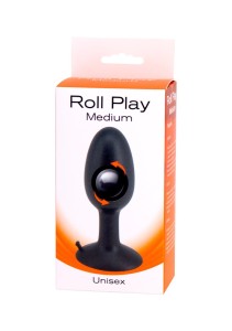 Roll Play Medium analny korek silikonowy z wirującą kulką - 2