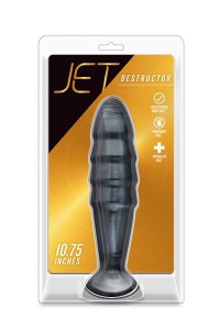 Jet Destructor analny korek czarny metaliczny z przyssawką 27.5 cm - 1