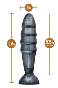 Jet Destructor analny korek czarny metaliczny z przyssawką 27.5 cm - 3