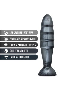 Jet Destructor analny korek czarny metaliczny z przyssawką 27.5 cm - 4