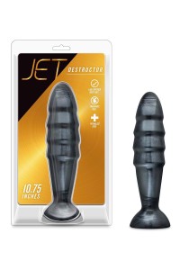 Jet Destructor analny korek czarny metaliczny z przyssawką 27.5 cm - 5