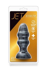 Jet Stealth analny korek żelowy czarny metaliczny 16.5 cm - 1
