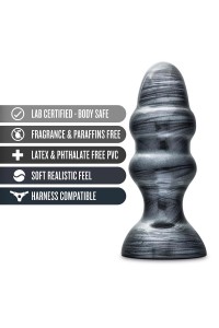 Jet Stealth analny korek żelowy czarny metaliczny 16.5 cm - 4