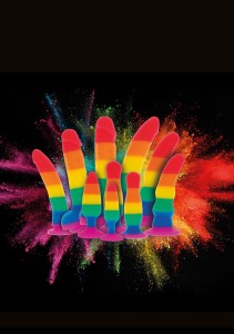 TOYJOY Twink Plug Medium korek analny silikonowy tęczowy średni - 2