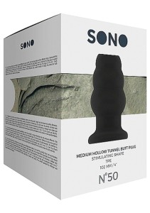 No.50 analny korek tunelowy żelowy czarny średni 10 cm - 4