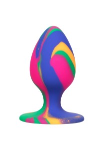 Cheeky Medium Tie-Dye analny korek silikonowy z przyssawką kolorowy - 1