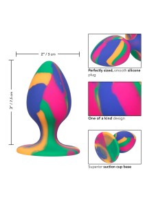 Cheeky Medium Tie-Dye analny korek silikonowy z przyssawką kolorowy - 3
