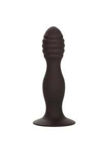 CalExotics Ribbed Anal Stud analny korek silikonowy żebrowany czarny - 1