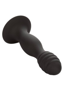 CalExotics Ribbed Anal Stud analny korek silikonowy żebrowany czarny - 7