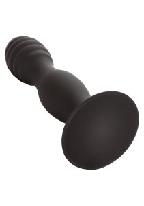 CalExotics Ribbed Anal Stud analny korek silikonowy żebrowany czarny - 8