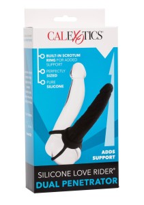 Silicone Dual Penetrator Black strap-on bez uprzęży – podwójny - 2