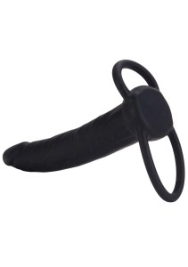 Silicone Dual Penetrator Black strap-on bez uprzęży – podwójny - 3