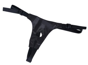 Strap-on regulowany – 3 wymienne końcówki, do 16 cm, TPR/PVC, czarny - 3