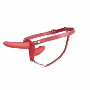Toyz4Lovers Double Enjoyment RED strap-on podwójny – regulowany - 1