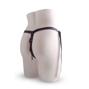 Strap-on regulowany z uprzężą – silikonowy, fioletowy, 10,5 cm - 2