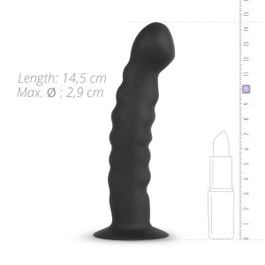 Strap-on silikonowy z uprzężą – regulowane paski, 13 cm, czarny - 4